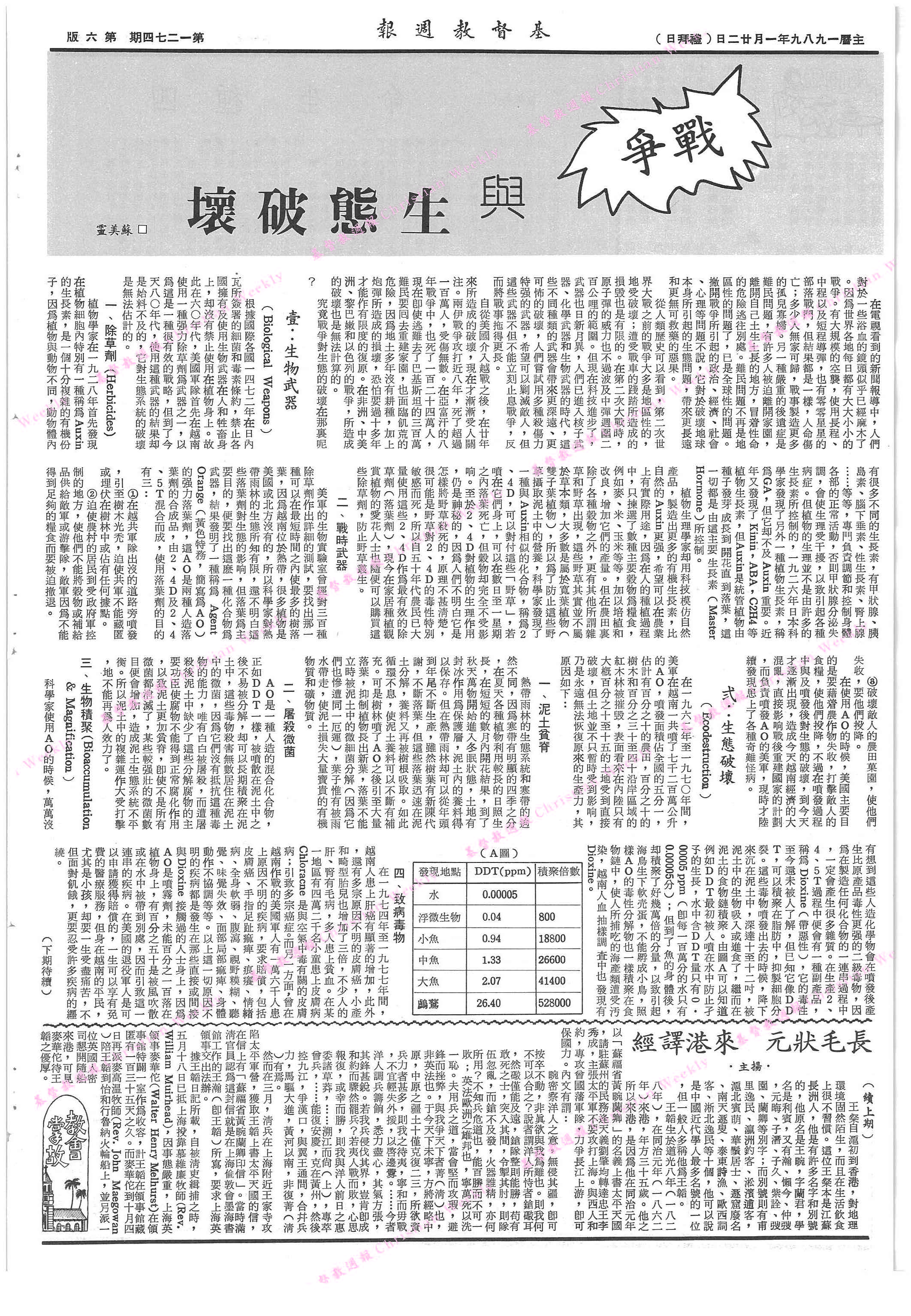 基督教週報封面