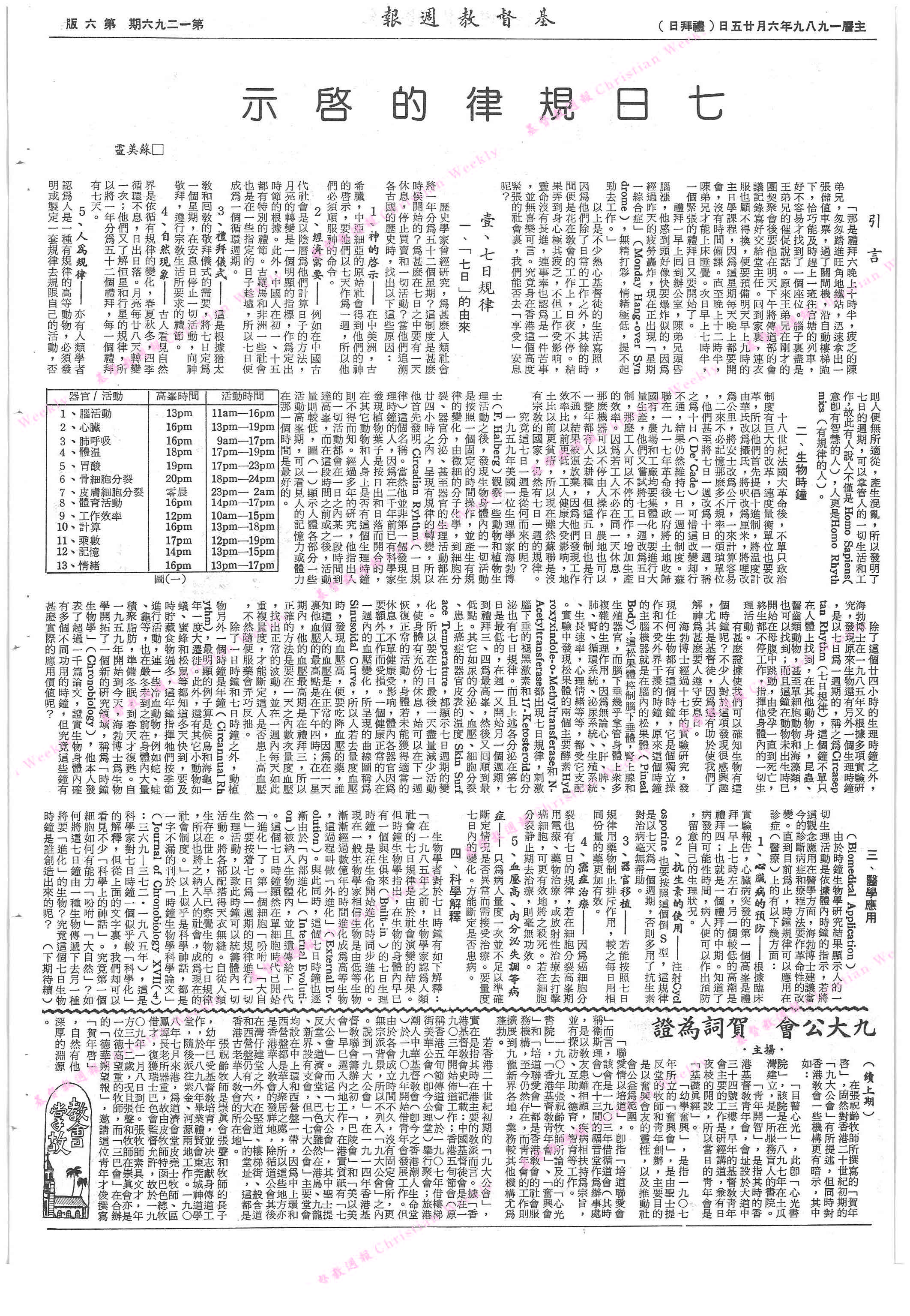 基督教週報封面